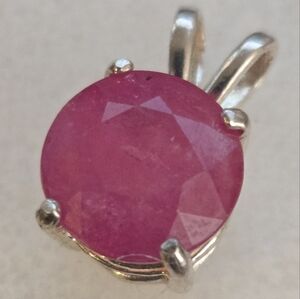 Elegant Silver and Red Ruby Pendant